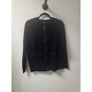Lane Bryant Black Zip Front‎ Knit Jacket Cardigan Women's Plus Size 18/20